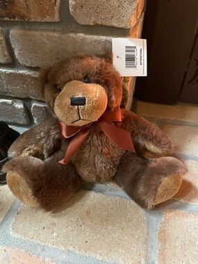 Plush Brown Teddy Bear with Ribbon - Soft Cuddly Stuffed Animal